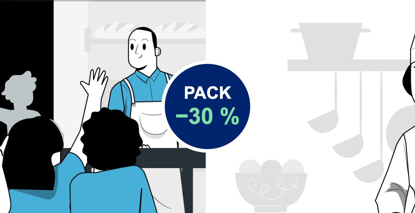 Pack monitor de comedor escolar + manipulador de alimentos y alérgenos con un 30 % de descuento