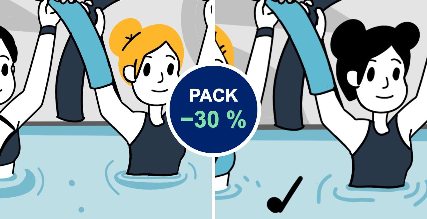 Pack monitor de actividades acuáticas: fitness acuático + actividades dirigidas en el agua con un 30 % de descuento